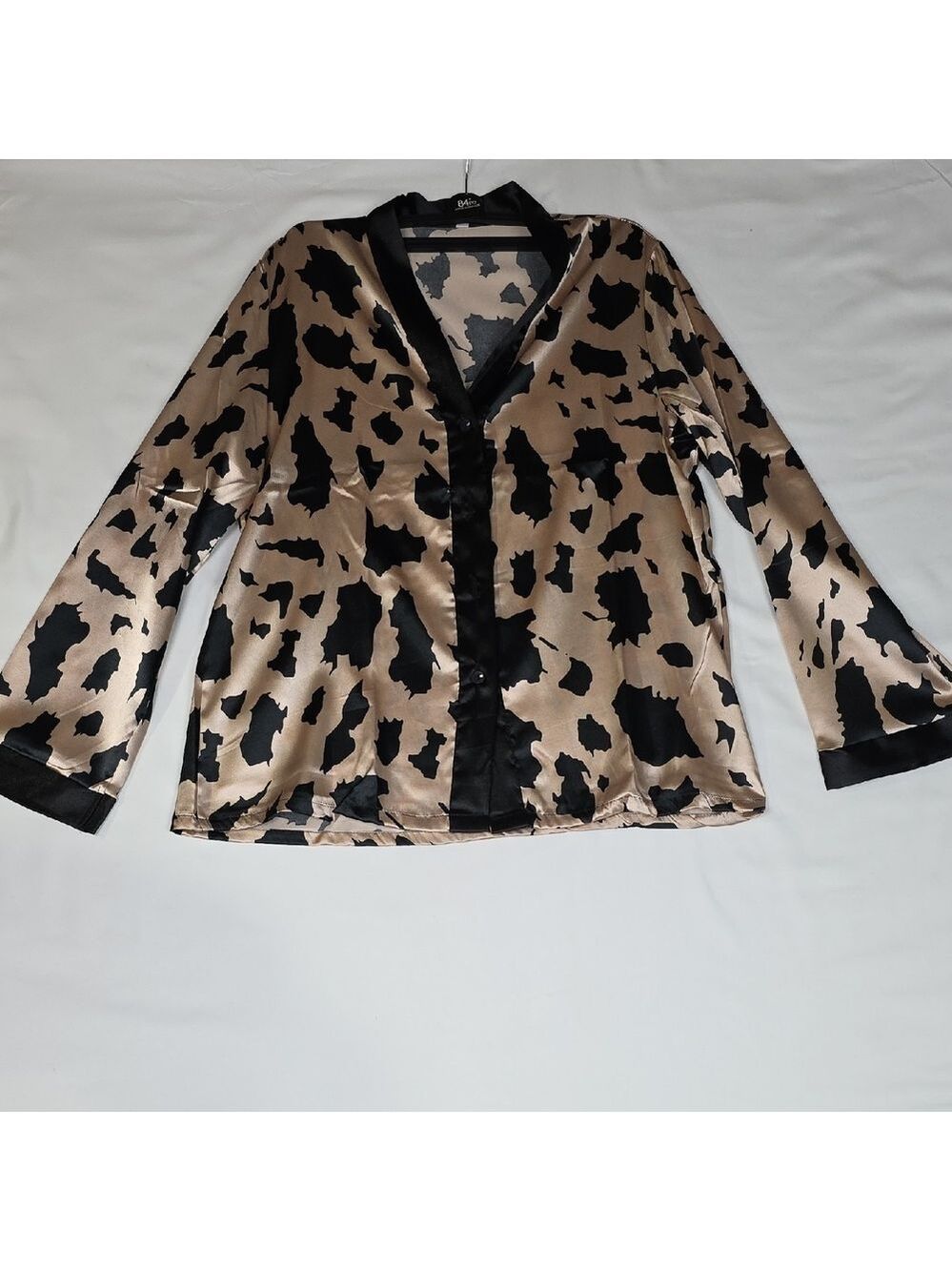 Stylish Animal Print Satin Blouse Medium 2 Pc
